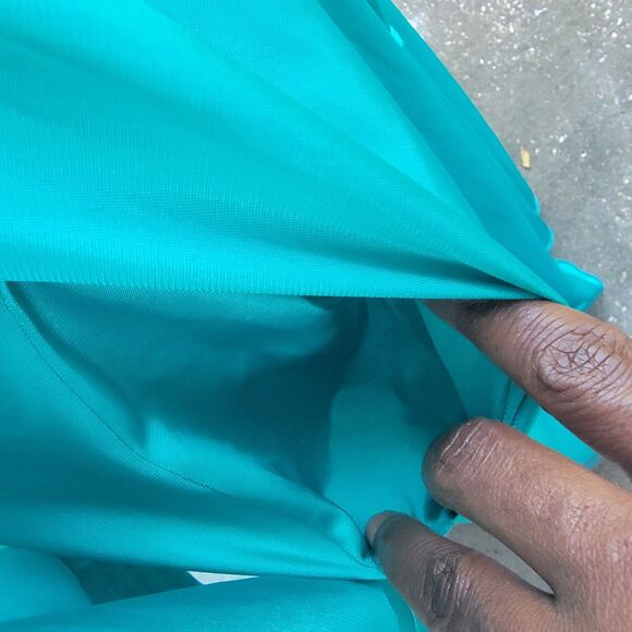 Vintage Vanity fair long satinrobe tie waist teal wmns sz med - Picture 3 of 8